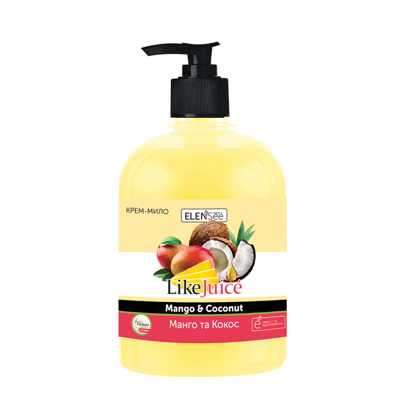 Мило рідке ELENSEE LIKE JUICE Крем-мило Манго та Кокос (4820098542109), 0,5 л